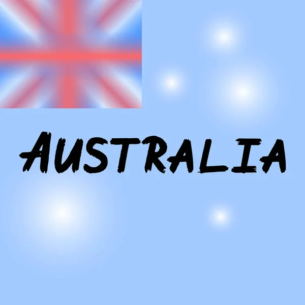 Pincel Australia Pintar Letras Dibujadas Mano Sobre Fondo Con Bandera — Vector de stock