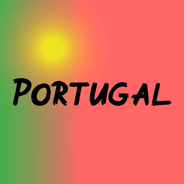 Portugal Penseel Verf Met Hand Getekend Letters Achtergrond Met Vlag — Stockvector