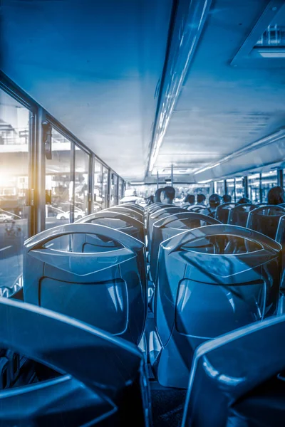 Närbild av tomma platser i bussen — Stockfoto