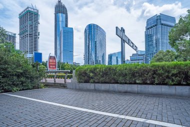 modern binanın Shanghai içinde boş tuğla zemin açık.