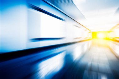 modern Çin şehir meydanında görünümünü bulanıklık.