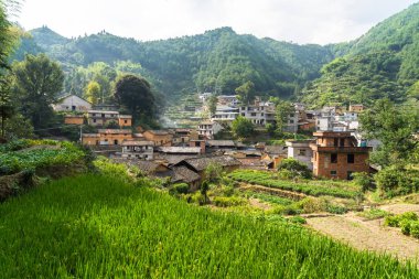 Çin antik köy çiftlik.