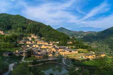 Çin antik köy çiftlik.