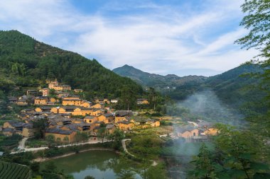 Çin antik köy çiftlik.