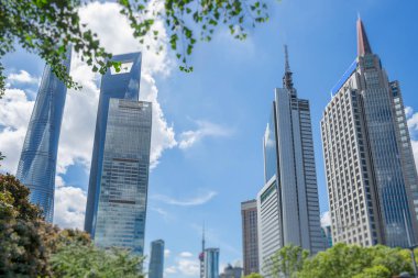 Yüksek katlı ofis binaları, Shanghai, Çin.