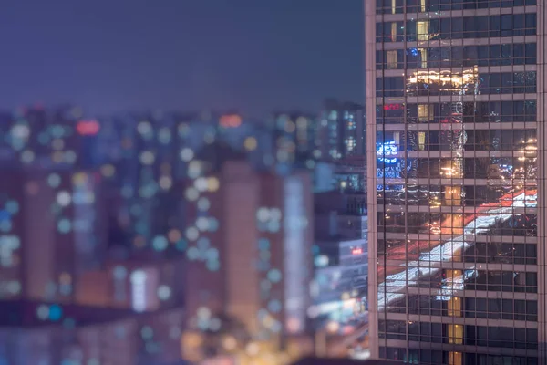 Suddig syn på stadsbilden i Peking, Kina. — Stockfoto