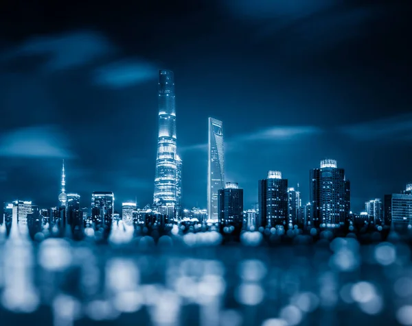 Blurred view of cityscape in Shanghai,China.