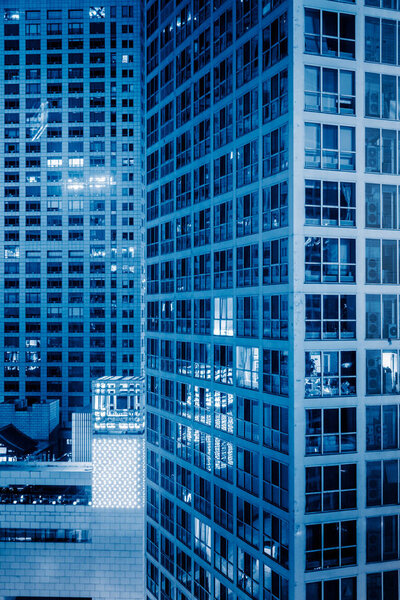 Detail shoot of Modern Buildings at night.