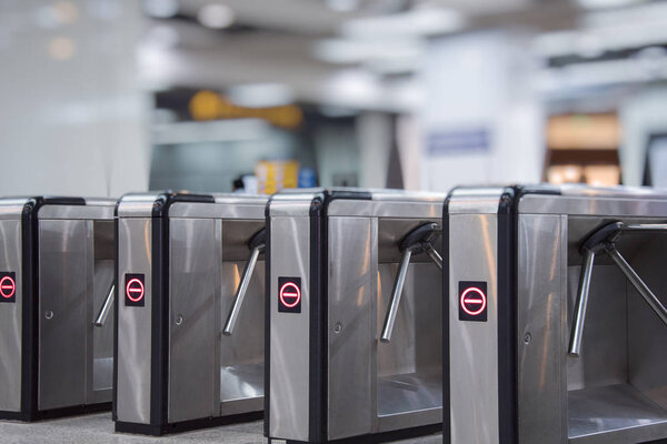 Ticket barriers at subway entrance in Shanghai,China.