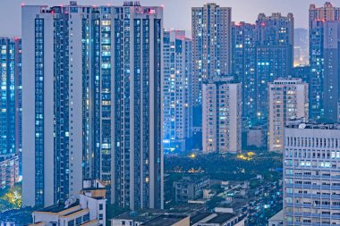 Şehir merkezinde kurumsal iş bölgesi mimarisi Shanghai, Çin.