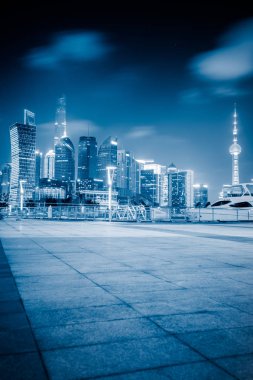 modern binanın Shanghai içinde boş tuğla zemin açık.