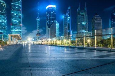 modern binanın Shanghai içinde boş tuğla zemin açık.