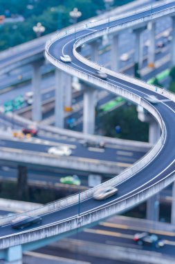 Shanghai hava görünümü Üstgeçit geceleri Çin '.