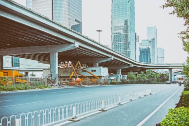 kentsel trafik yol ile cityscape Pekin, Çin.