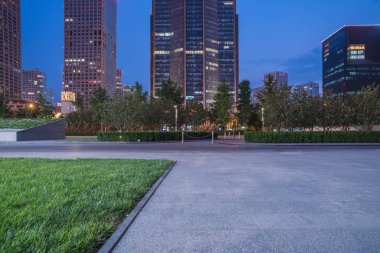 Shanghai, Çin için modern mimarinin boş Meydanı.