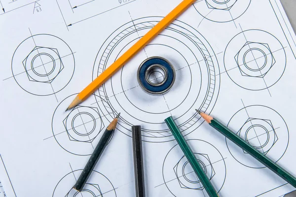 Detail shot of Architectural blueprints — Stock Photo, Image