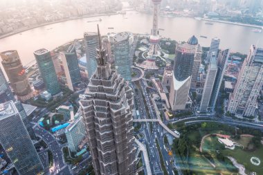 cityscape içinde hava görünümünü Şanghay