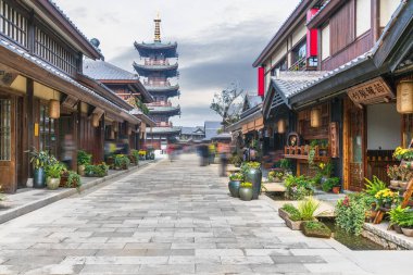 Wuxi Nianhuawan doğal park antik mimari
