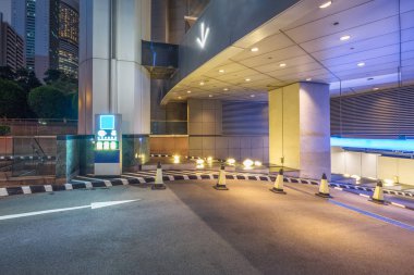 cityscape ve Hong Kong manzarası ile boş Otoban