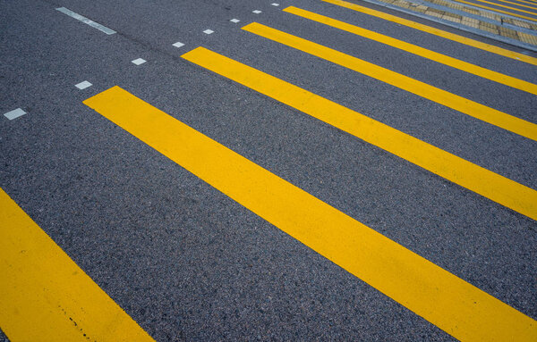 Zebra crossing painted on the asphalt