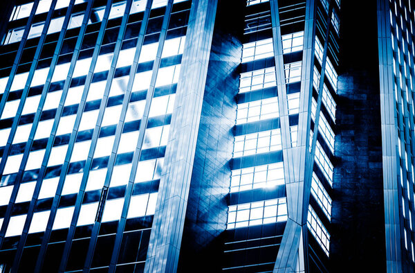 Detail shot of modern glass architecture inChina.