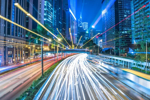 Ampelpfade in der Innenstadt von Hongkong — Stockfoto