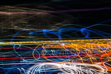 Çok renkli ışıkların soyut resim