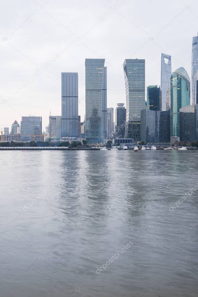 landmarks of Shanghai with Huangpu river