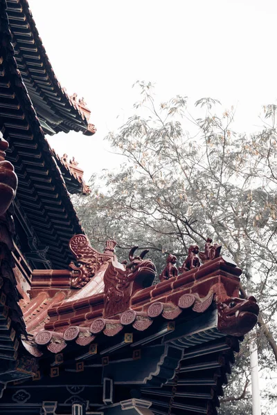 Detail shot of brick roof of historic building — Stock Photo, Image