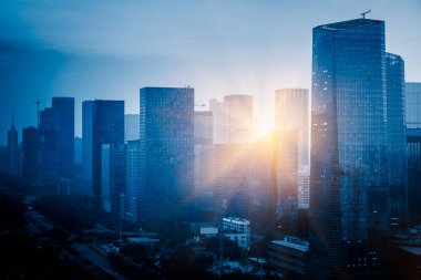 Yüksek katlı ofis binaları Shenzhen, Çin.