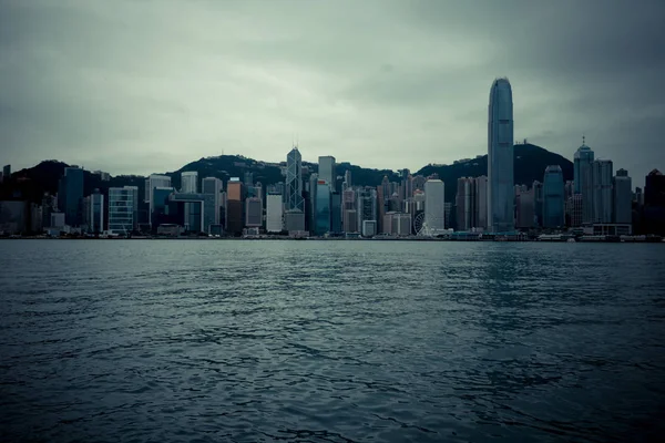 Nézd a Hong Kong a victoria kikötő — Stock Fotó