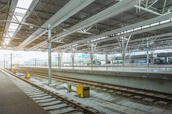 Empty Railroad Platform in Shenzhen