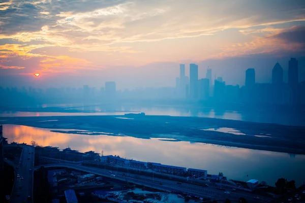 Horizonte urbano com paisagem urbana em Nanchang — Fotografia de Stock