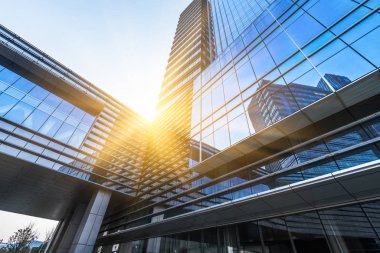 Gökdelenler Shanghay bir düşük açılı görünümü