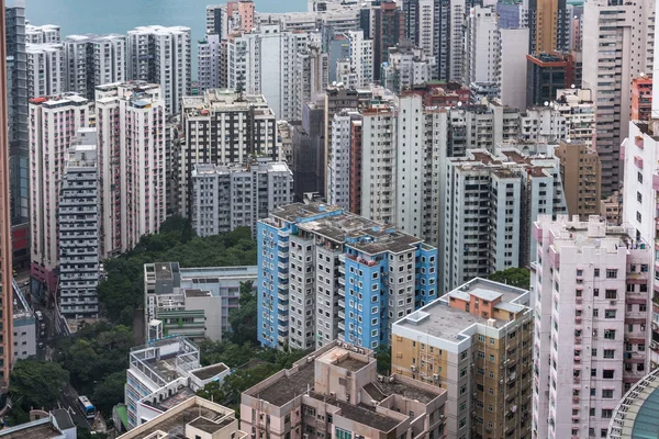 Luftaufnahme eines Wohnblocks in Hongkong — Stockfoto