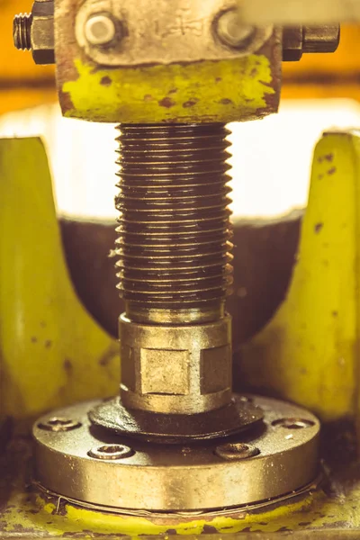 Old dirty industrial screw big nut and bolt,closeup — Stock Photo, Image