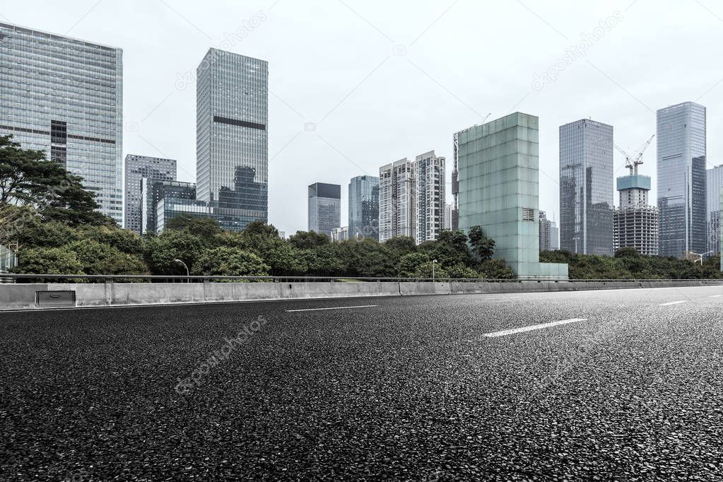 Empty downtown street intersection