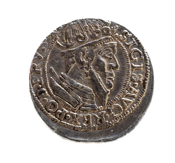 Antika silvermynt på polska. Kung Sigismund Iii Vasa. — Stockfoto