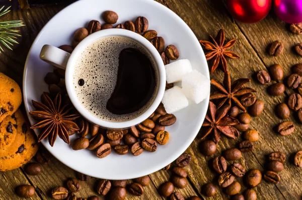 Filiżankę kawy wakacje, zima, Boże Narodzenie, gorące napoje — Zdjęcie stockowe