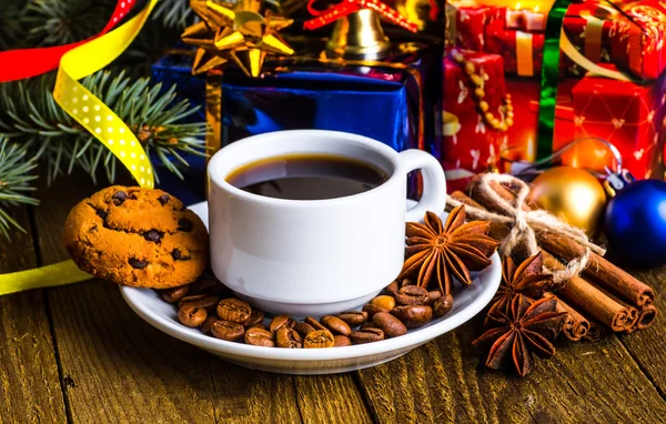 Bir fincan kahve tatil, kış, Noel, sıcak içecekler