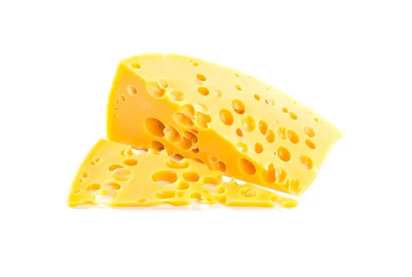 Izolowany kawałek sera — Zdjęcie stockowe
