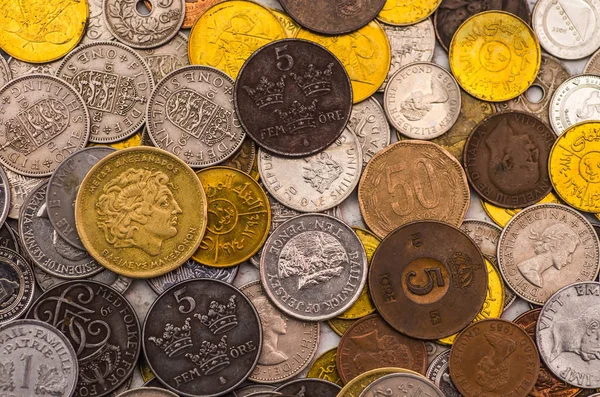 Monete di più valute - schema di fondo . — Foto Stock