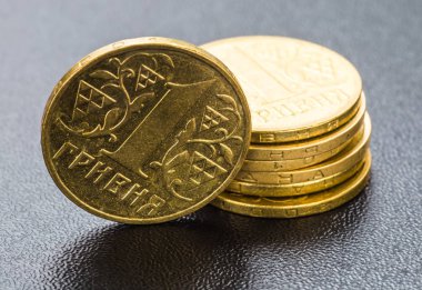 Ukrayna yığın siyah sikkeleri.