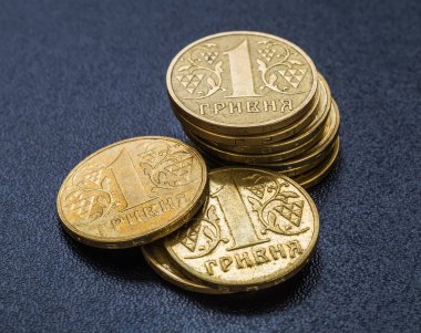 Ukrayna yığın siyah sikkeleri.