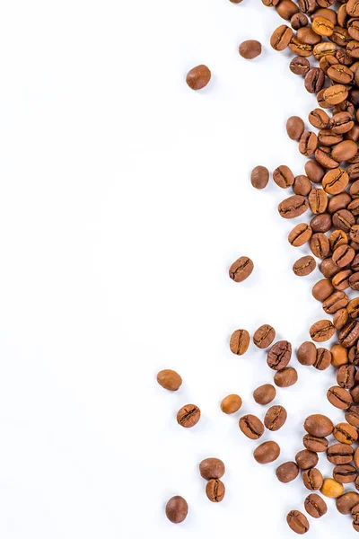 Coffee beans with white background for copy space.