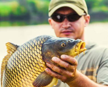 Sazan ve balıkçı, sazan balıkçılık kupa.