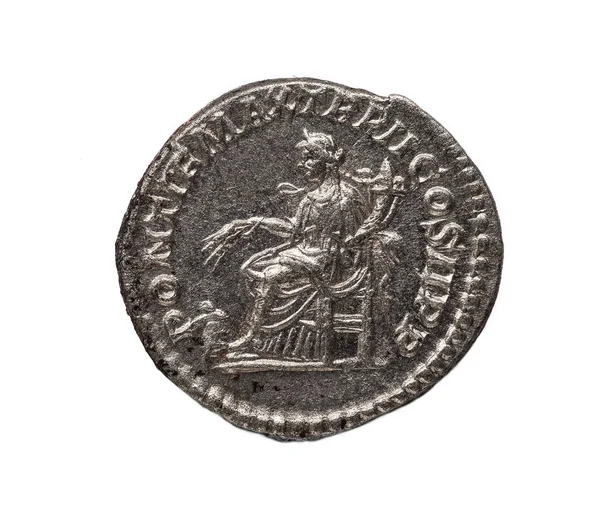 Moneda antigua del imperio romano.Marco Opelio Macrino —  Fotos de Stock