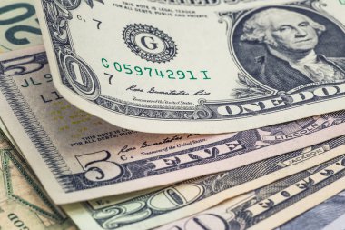 Natürmort ile nakit dolar ve sent bize.