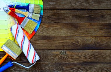 Ressam ve dekoratör çalışma tablosu Saray Projesi, renk swatc