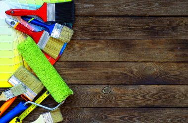 Ressam ve dekoratör çalışma tablosu Saray Projesi, renk swatc